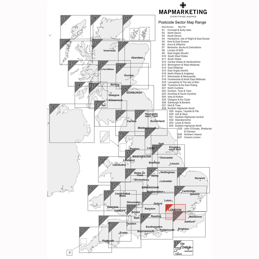 south-east-london-se-postcode-wall-map-xyz-maps