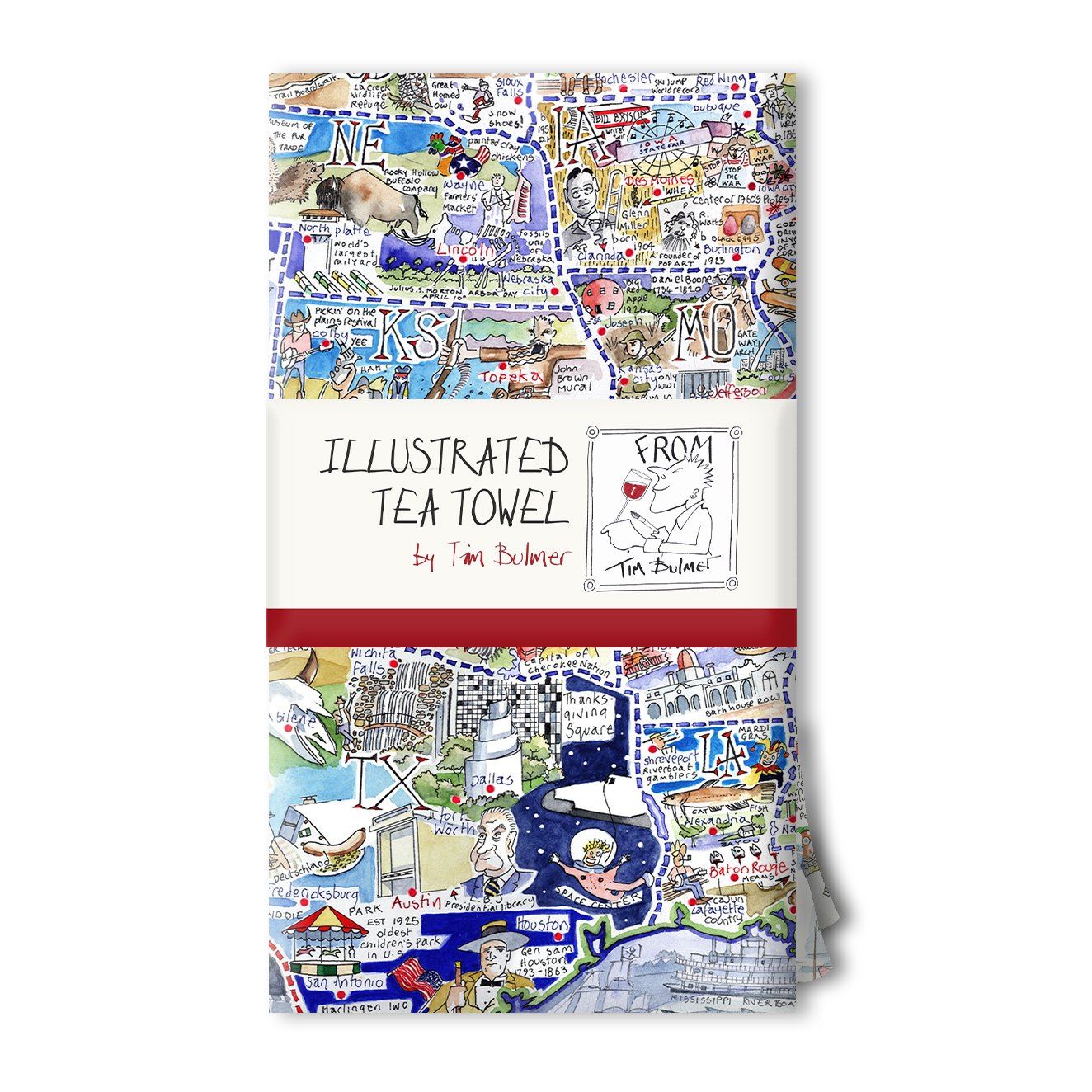 Tim Bulmer Illustrated Tea Towels USA – Map Marketing