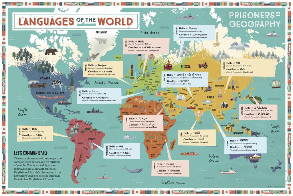 Prisoners of Geography Languages Of The World Educational Wall Map ...